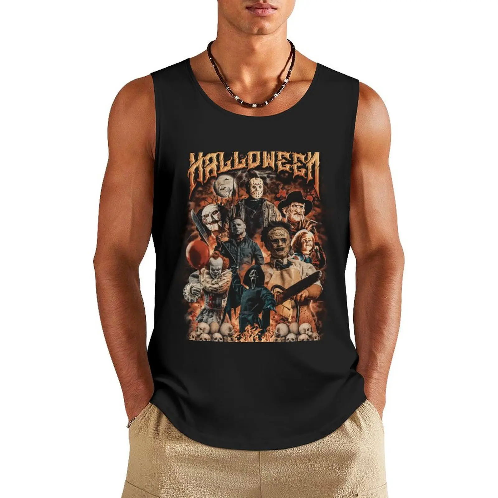 

Halloween Tank Top mens gym clothes Men's summer clothes