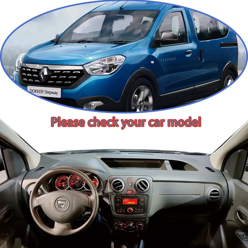for Dacia Dokker Stepway Renault Dokker 2013~2023 Auto Dashboard Cover Sunshade Anti-Slip Mat Carpet Pad Cushion Car Accessories