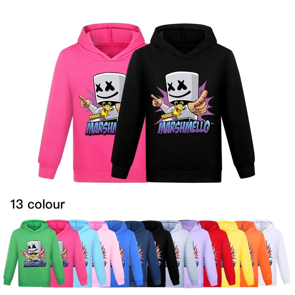 Kids Fashion Hoodies Children Casual Pullovers DJ Marshmello Sweaters Long Sleeves Sweatshirt Autumn Clothes 928