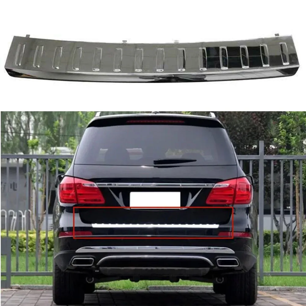 

Car Rear Bumper Protector Trunk Door Plate Cover Trim For Mercedes Benz GL-Class W166 W292 GL350 GL400 GL450 GL500 14-19