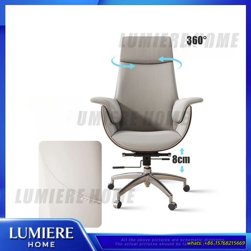 Executive Office Chair Leather Computer Chair Modern Comfortable Swivel Desk Chair Luxury High Back Work Ergonomic
