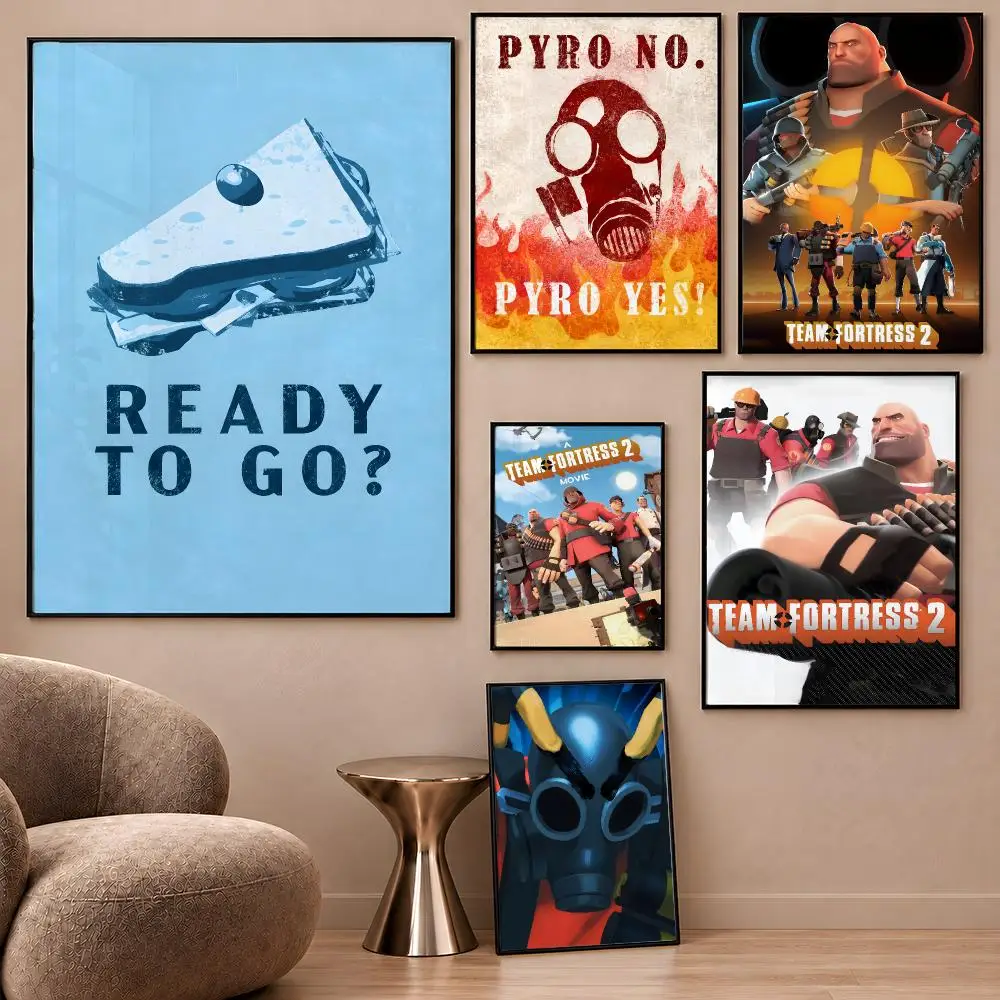 Heavy Game Scout Team Fortress 2 Spy Poster Aesthetic Wall Art Poster HD Waterproof PP Self Adhesive Bedroom Dorm Room Decor