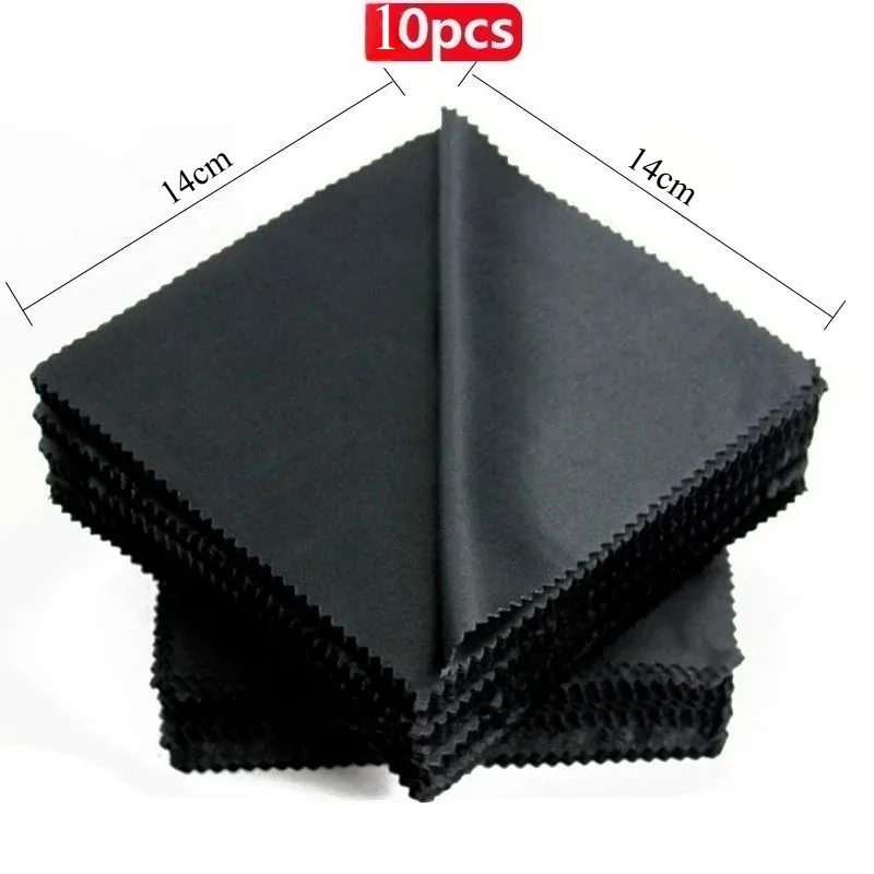 10/20 Pcs/Lot Black Microfiber Cleaning Cloth 1313cm Soft Lens Wipes Glasses Eyeglasses Eyewear Cleaning Accessories