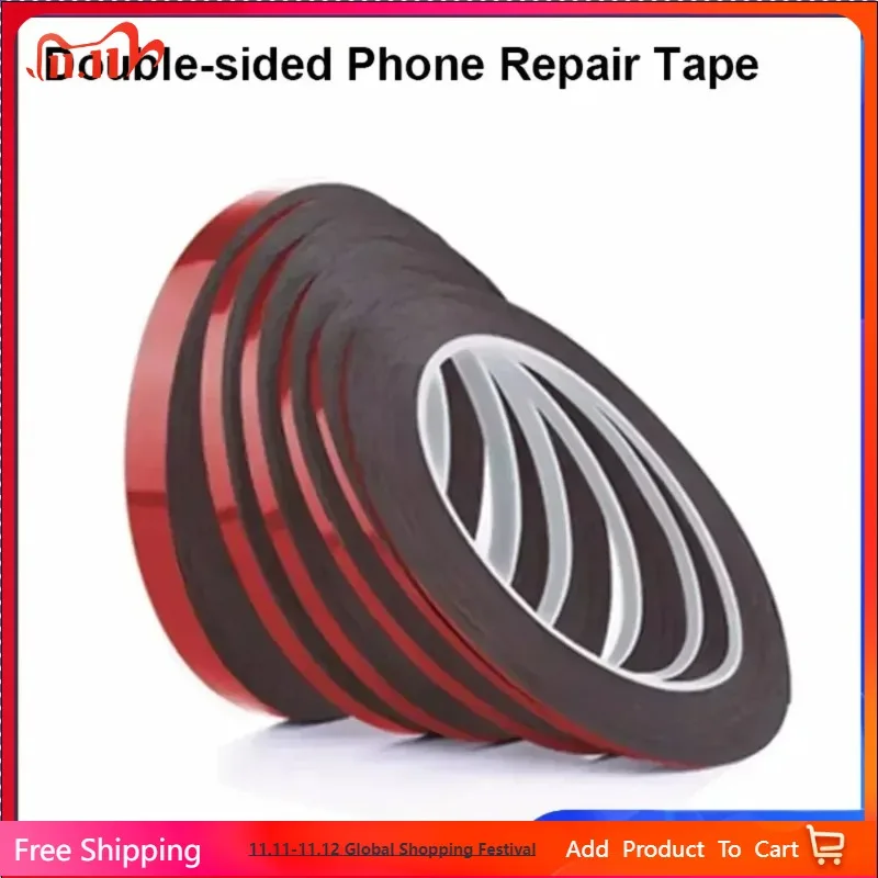 

3 meters Red Film Black Adhesive High Adhesion Double Sided Tape Computer Mobile Phone Screen Sealing Mobile Phone Repair