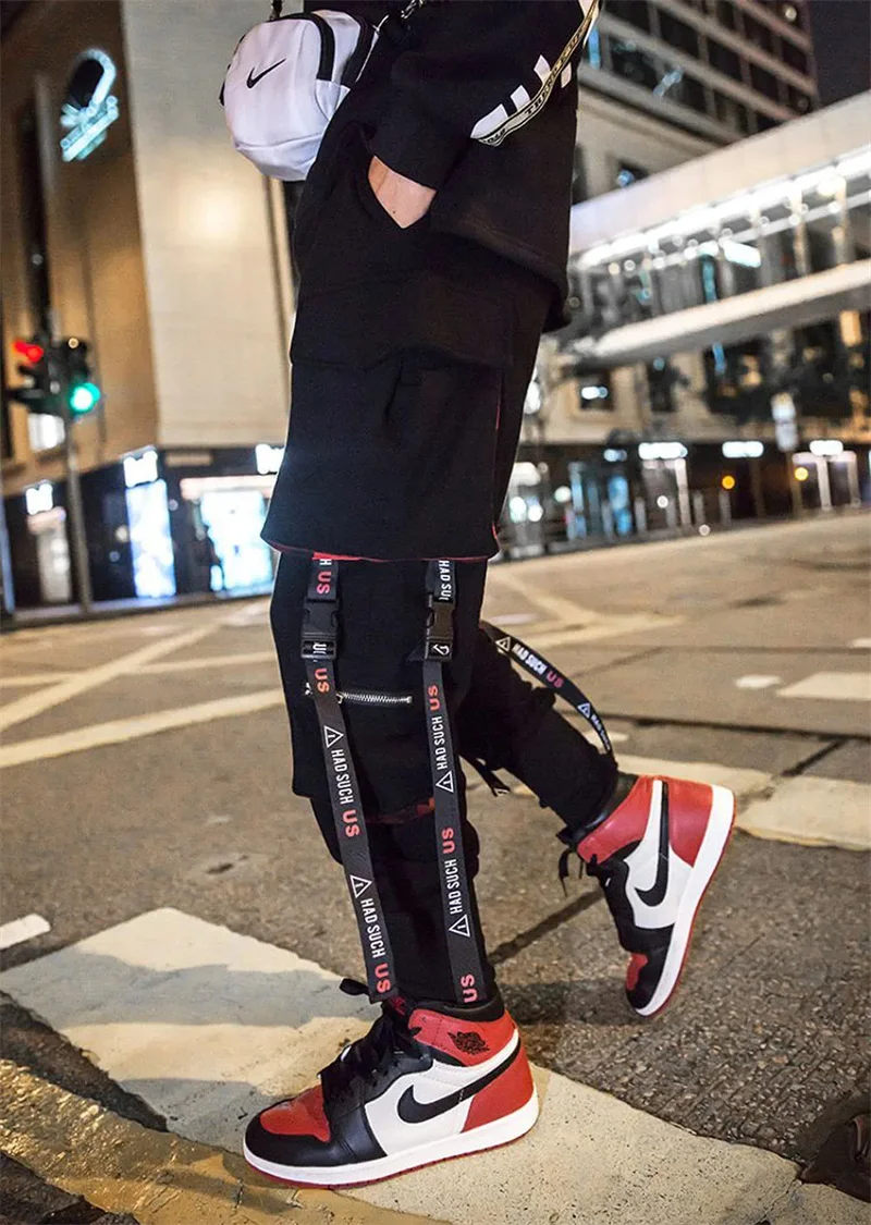 Mens Techwear Sweatpants Y2K Streetwear Jogging Pants Men Hip Hop Street Dance Casual Trousers Vintage Cargo Pant Pantalon Homme