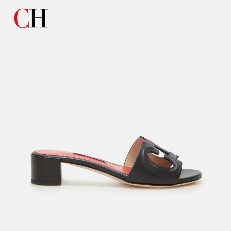 

CH женские домашние тапочки, носимые на плоской подошве, простой стиль, офисные сандалии со стразами, ажурный дизайн, элегантная женская обувь