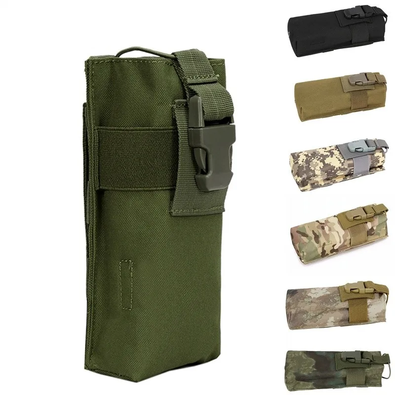 

Tactical Water Bottle Holder Molle Radio Pouch Outdoor Sports Camping Hunting Canteen Bag Airsoft Walkie Talkie Holster