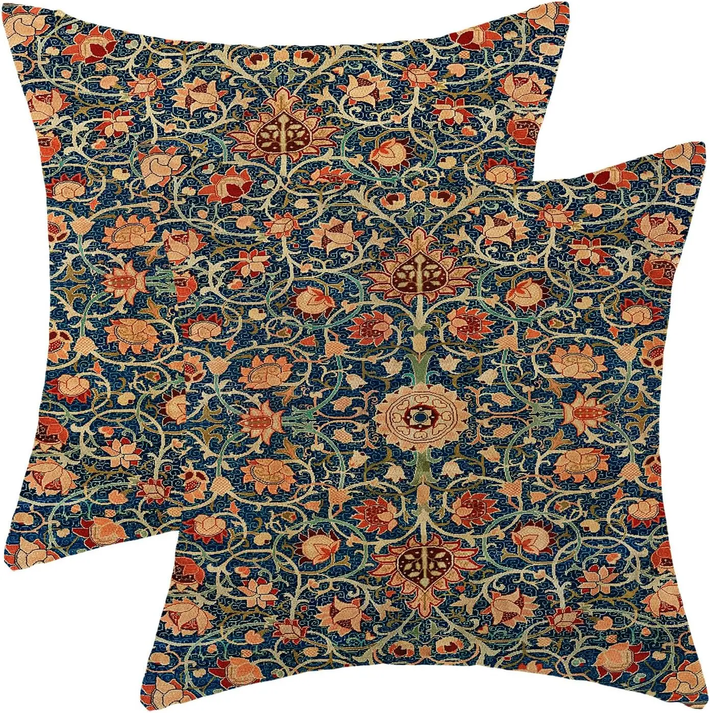 

Pillow Covers 18x18 Pack of 2 Vintage Floral Carpet Pattern Decorative Throw Pillow Covers Outdoor Decoration,Bohemian Style Art