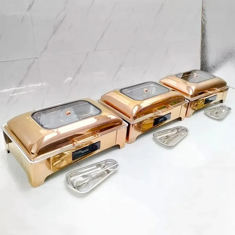 Glass cover insulation pot buffet equipment stainless steel electric heating food insulation furnace kitchen equipment