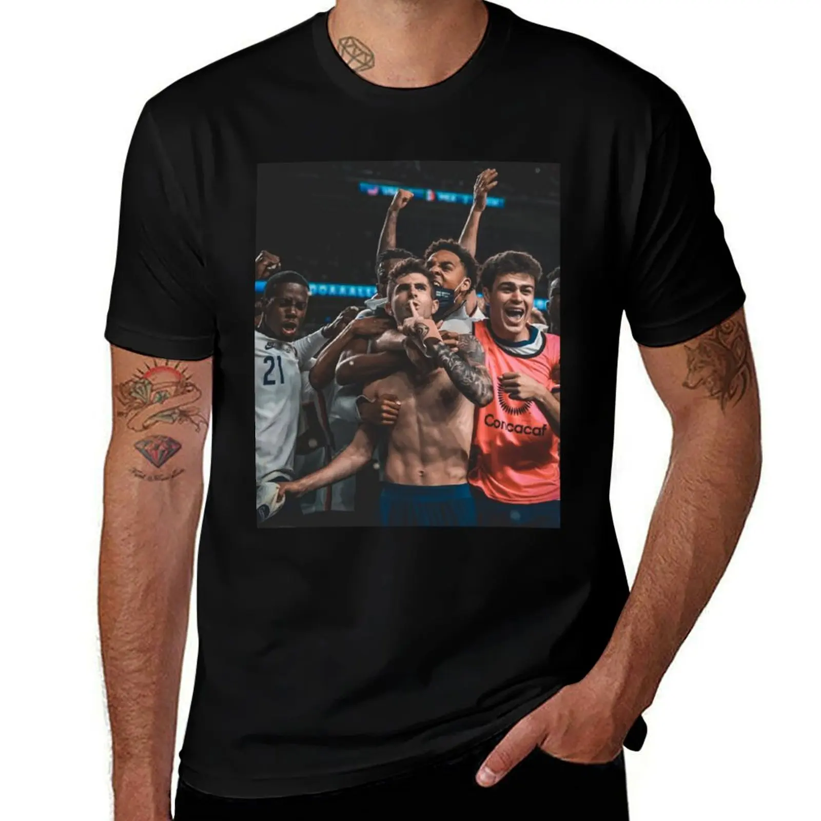 

Pulisic Shh USMNT Soccer T-Shirt tops Aesthetic clothing plus size clothes mens graphic t-shirts funny