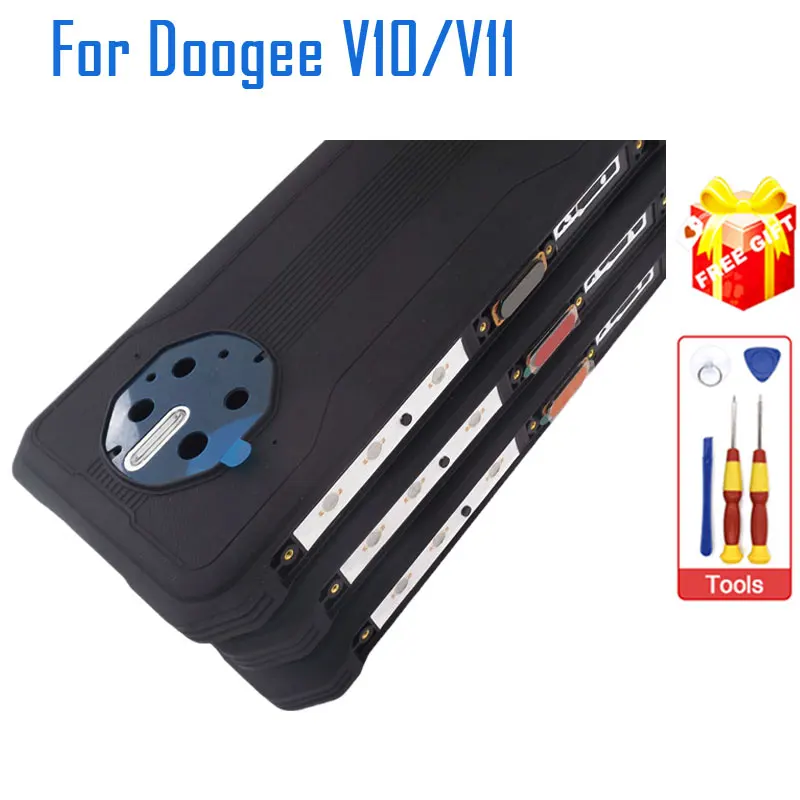 

New Original DOOGEE V10 V11 Battery Cover Back Cover With Fingerprint Cable Mic Receiver Side Button FPC For DOOGEE V11 Phone