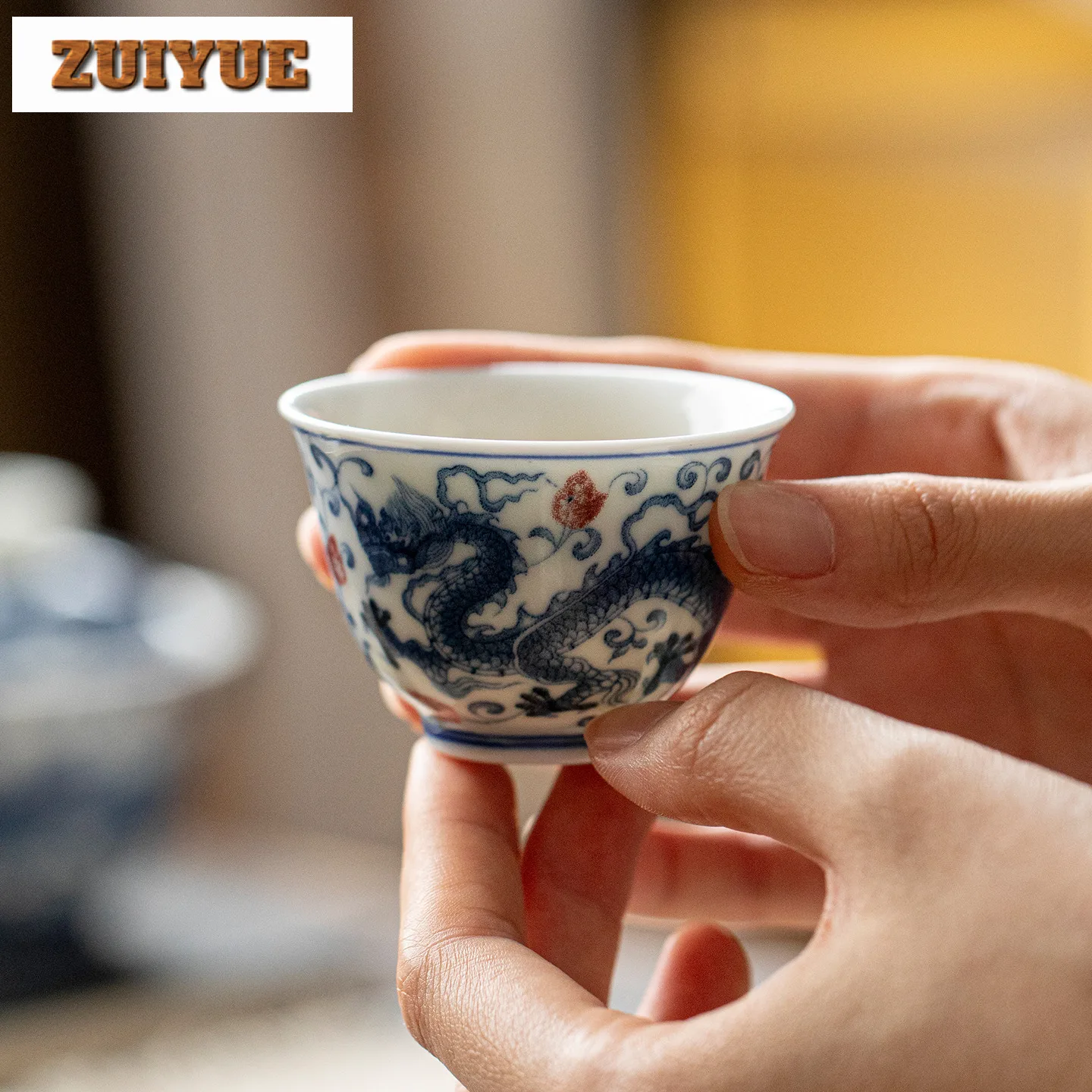 50 مللي العتيقة الأزرق والأبيض الخزف فنجان الشاي خمر وعاء الشاي الشاي زوج الشاي تذوق رائحة كوب Jianzhan ماستر أكواب الشاي #3