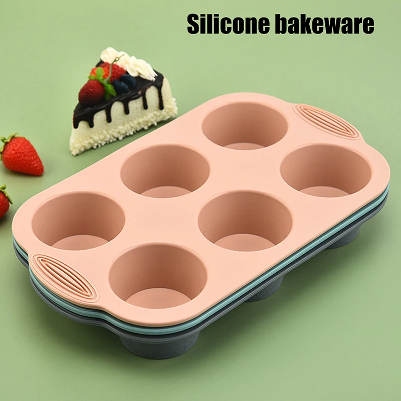 6 Round Silicone Mold Muffin Cup DIY High Temperature Silicone Mousse Dessert Chocolate Cake Mold Kitchen Baking Tools