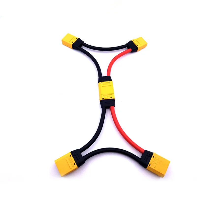 Amass XT90 Battery Connector in Series Harness 10AWG Silicone Wire 1 Female to 2 Male Lead Adapter Cable For Lipo Battery