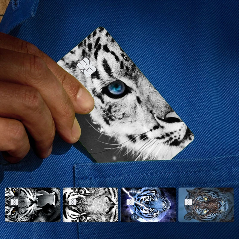 Animal tiger Cover Skin Sticker For Credit Card Bank Debit Bus Card Front Side
