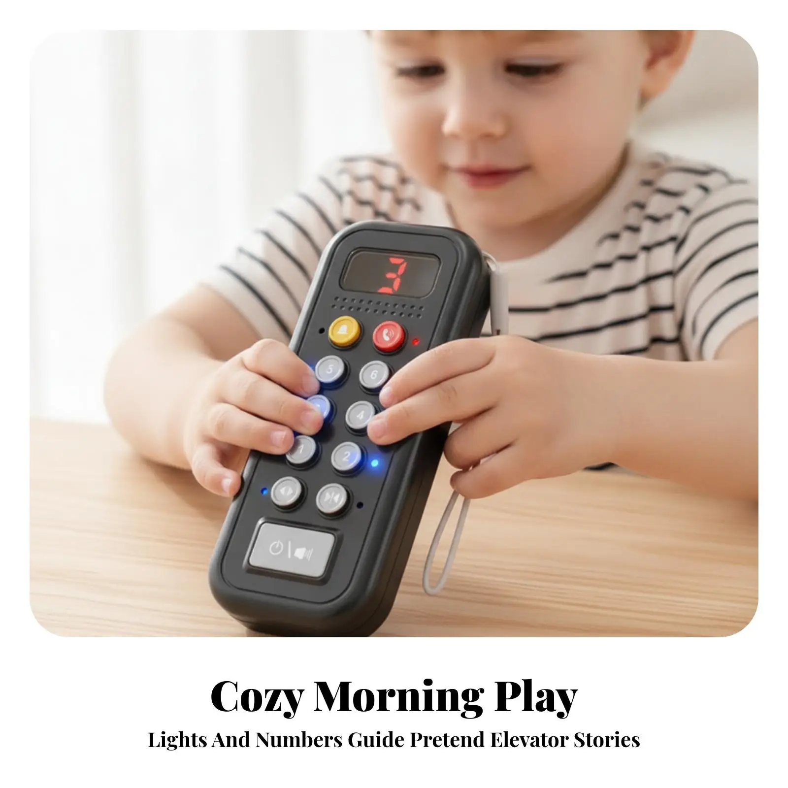 Interactive Children Elevator Button Toy Set with Lights and Sounds for Kids 3-5 Years Educational Roleplay Game