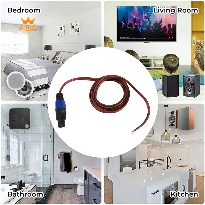 

A08E-Speakon Кабель динамика Кабель с открытым концом с голым проводом, провод Speakon к динамику Аудио шнур Соединительный шнур усилителя для DJ/PA