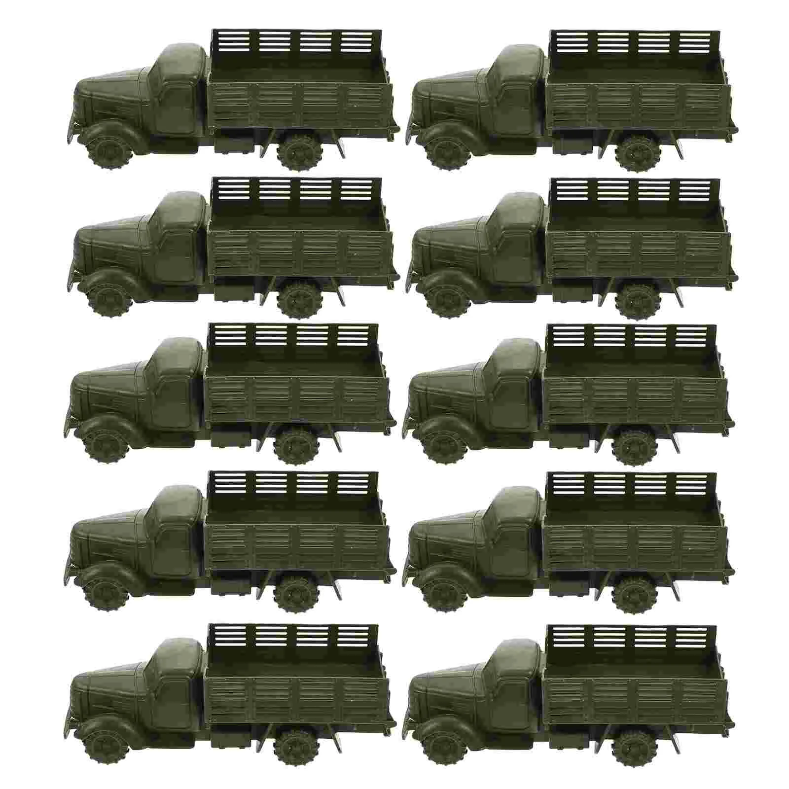 

10 Pcs Truck Model Compact Toy Vehicle Car Models Plastic Well-polished Children Pp