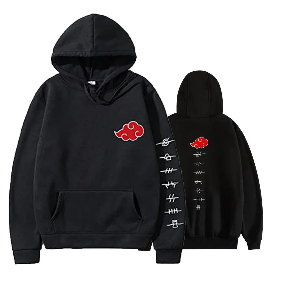 Naruto Uchiha Itachi Hoodie, Unisex Anime Pullover mit Front-, Rücken- und Ärmelprint, lässiger Streetwear-Sweatshirt mit langen Ärmeln – Detail 10