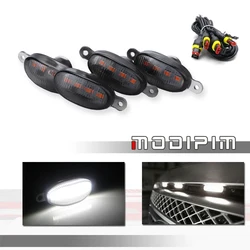 Smoked Lens Amber / White LED Car Front Grille Marker Lights w/ Wiring Harness Assemblies For Truck SUV Running/Clearance Light