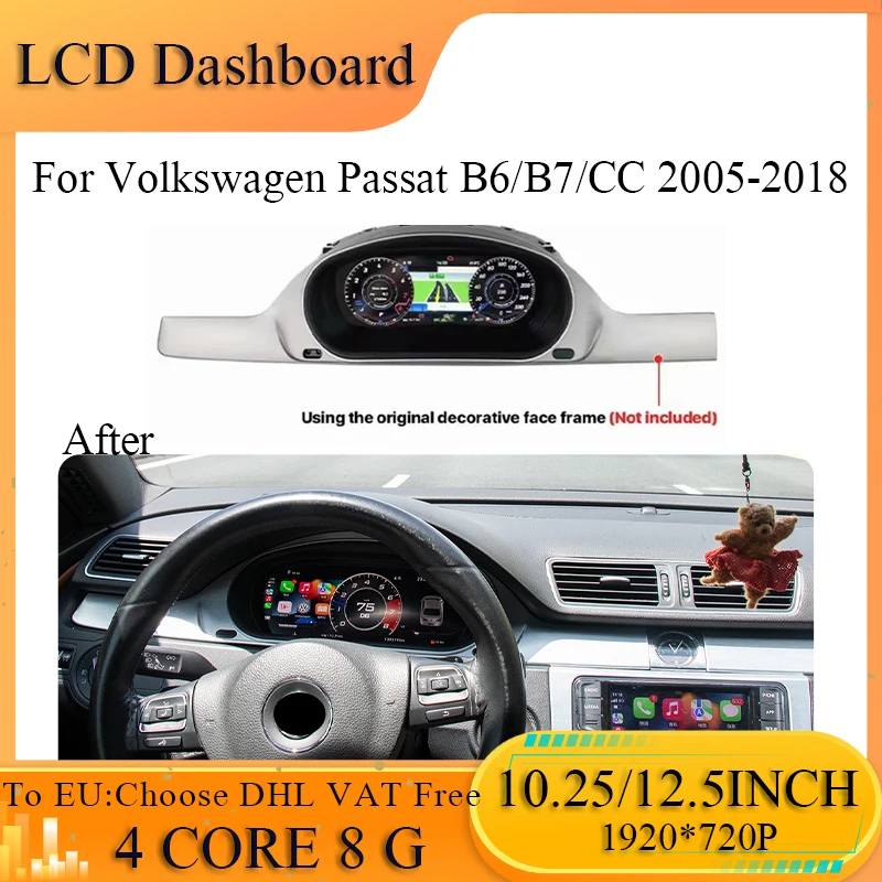 

Latest Car LCD Digital Dashboard Panel For Volkswagen Passat CC B6 B7 2005-2023 Virtual Instrument Cluster Cock Speedometer