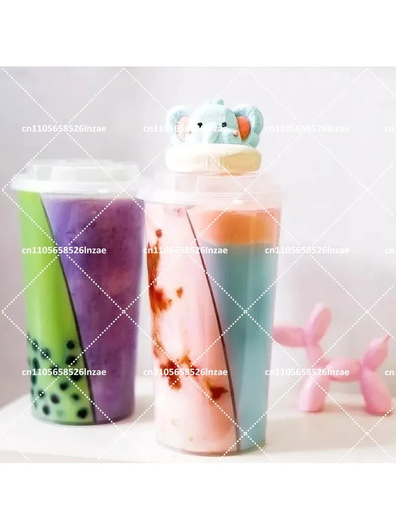 Double Wall Insulated Milk Tea Cup Set for Couples, 2-in-1 Thickened Reusable Glass Cups