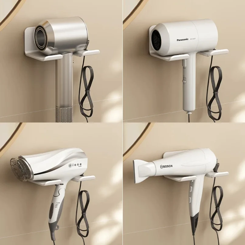 

Hair Dryer Holder Bathroom Hair Straightener Stand Nail Free Shelves for Wall Room Bathroom Storage Rack Shelf Wall-mounted Home