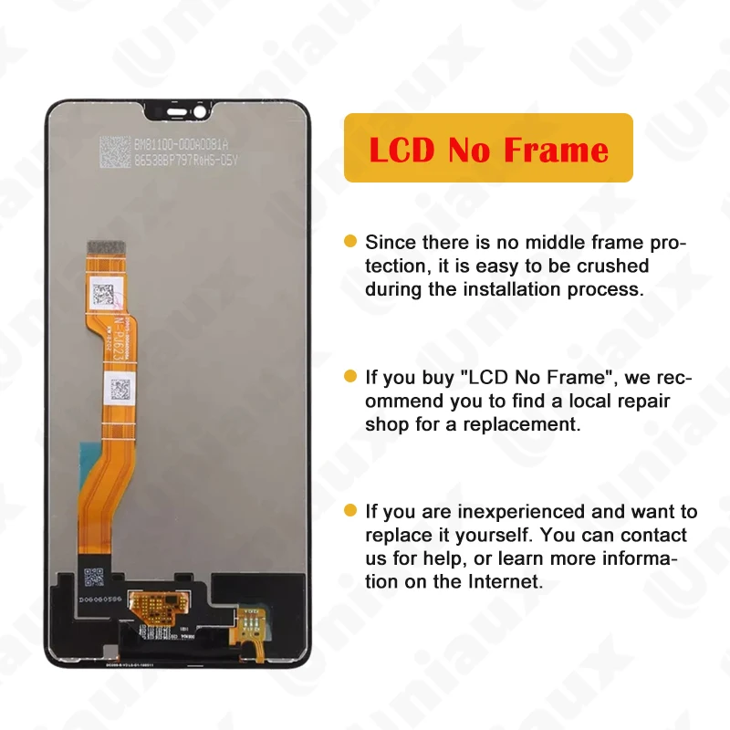 6.23\'\' Original For Oppo F7 LCD CPH1819 Display Touch Screen Digitizer Assembly Replacement For Oppo A3 Lcd Display PADM00