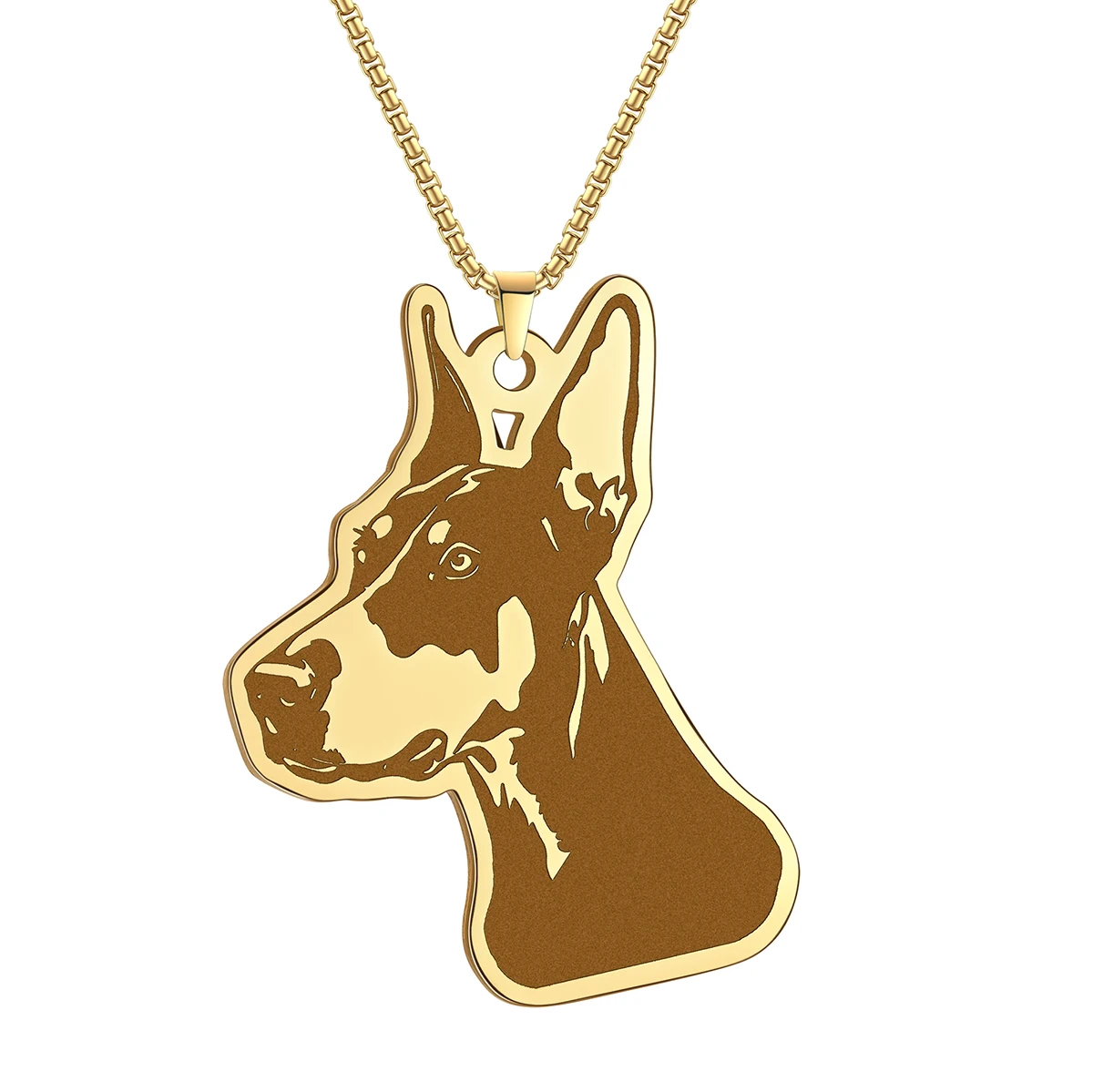 QIMING Shar Pei Cute Dog Pendant Necklace For Women Stainless Steel Jewelry Lovely Animal Necklace 