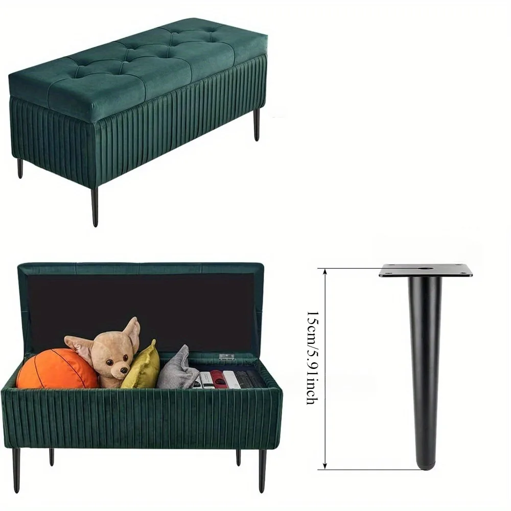 4Pcs Furniture Legs Coffee Table Legs, Black and Gold Metal Home DIY Projects Sofa Leg TV Cabinet Leg,Chair Leg,Ottoman Leg