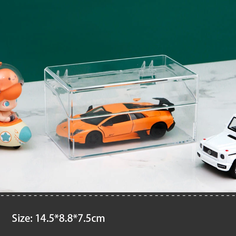 Schaalmodel auto displaykast 1:24/32/64 voor Matchbox, Hot Wheels; opbergbox voor speelgoedauto's, transparante displaybox met transparante klikdeksel tegen stof