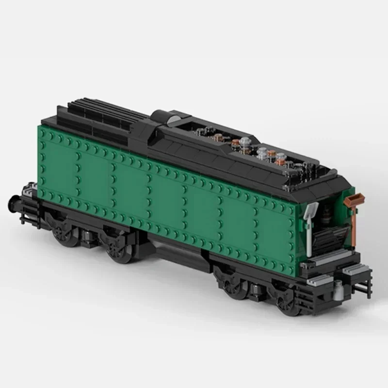 MOC-Locomotiva a Vapor e Tecnologia de Carvão Tender Building Blocks, Modelo de Trem Urbano, Montagem de Tijolos, Brinquedos de Natal