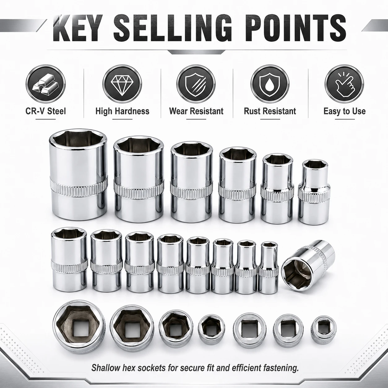 1Pc 4-19mm Double Ended Socket Sleeve 1/4