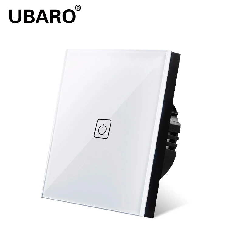 UBARO WACK TOUNT LACKSCHALTER EU/UK Standard Temperierte Glasplatte Ein/Aus -Elektrosensor Schalttaste LED -Anzeige AC220V