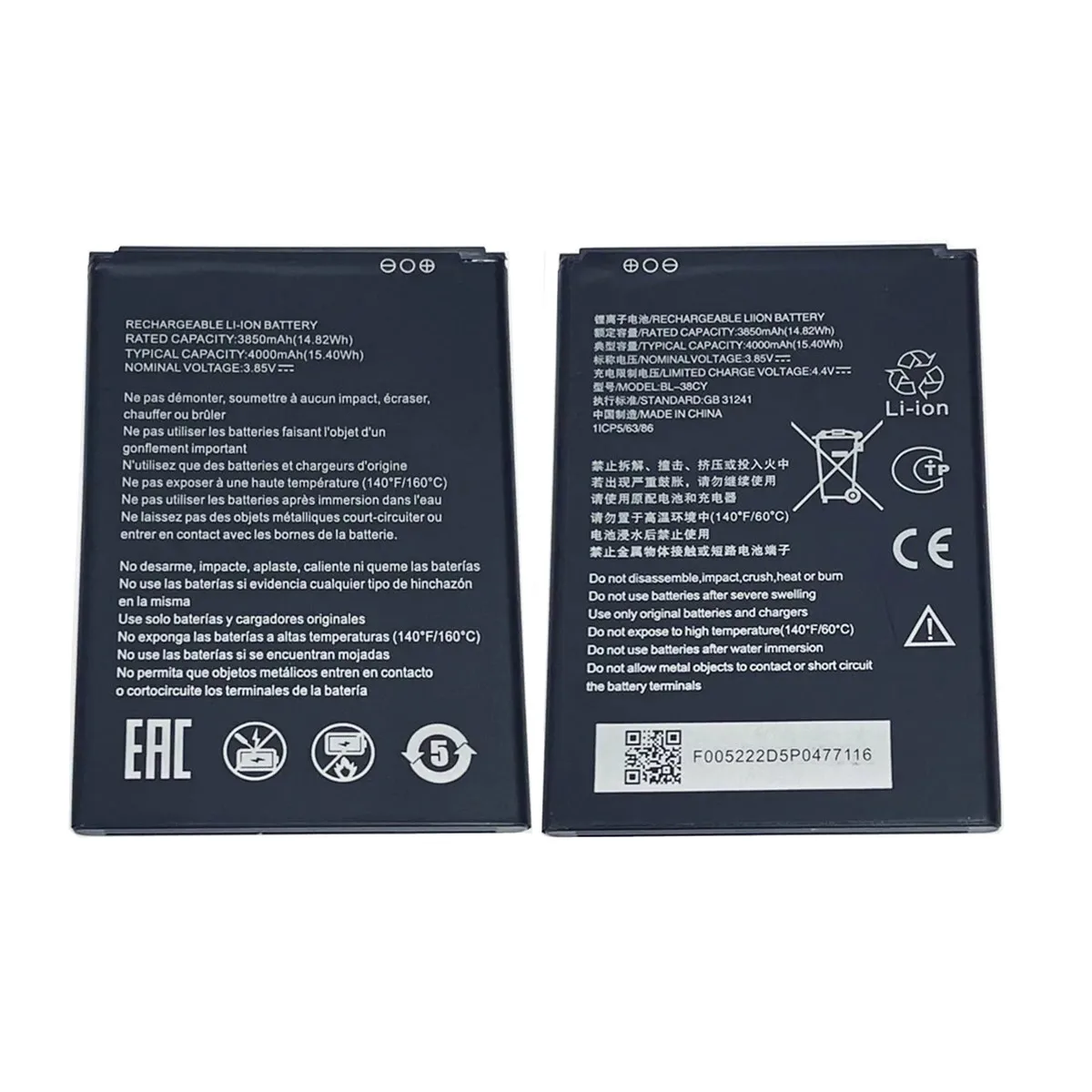 2PCS/Lot New Battery 4000mAh BL-38CY 3.85V For ZTE Blade A33S Mobile Batteries