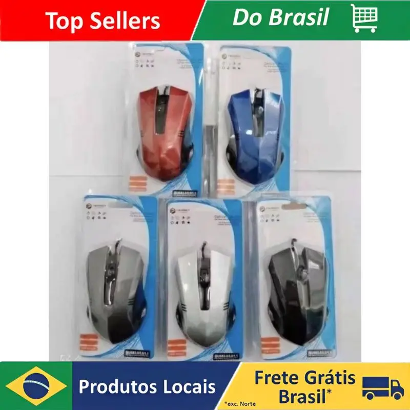 Mouse Com fio Óptico iNova Original 1600dpi USB