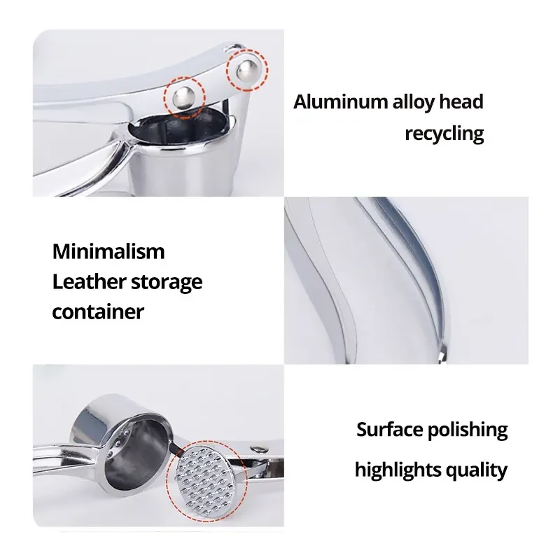 수동 생강 연마기 및 도구 액세서리, 은빛 스테인리스 스틸 마늘 으깨기, 야채 요리 압출기, 1 개
