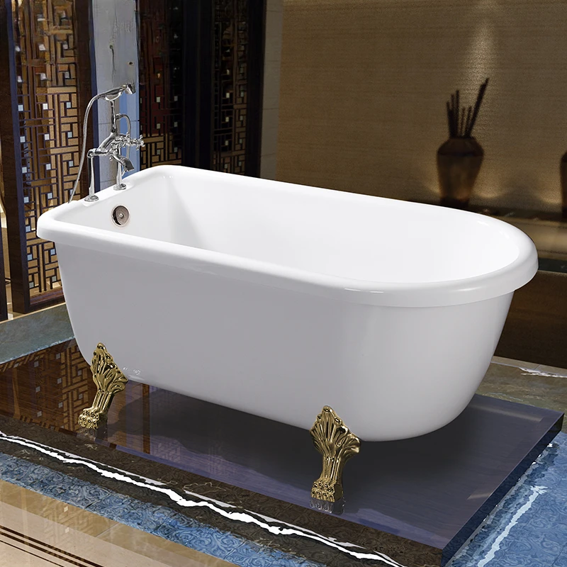 Small-sized bathtub with narrow door and acrylic pearl plate for adult household can be moved independently.