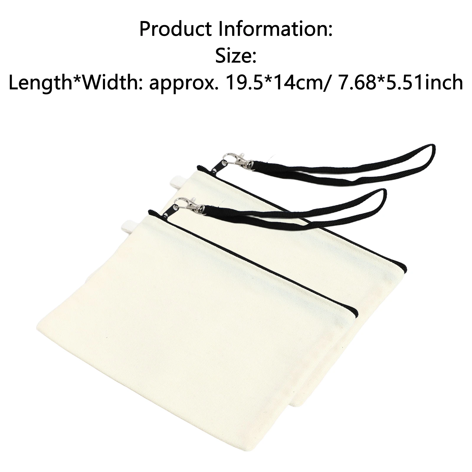 2Pcs Pencil Case Canvas Pencil Pouch Makeup Bag Cosmetic Bags with Zipper Bag for School Travel Organized