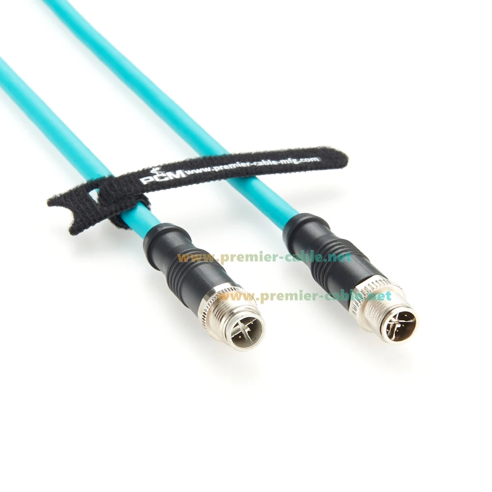 Profinet M12 8Pin X Code Male to Male GigE Vision Cable Cat6A Industrial Ethernet High Flex for Cognex Camera Machine Vision PLC