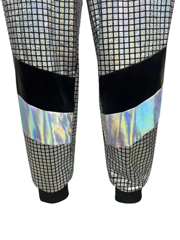 2Pcs Vintage 70s Hippie Disco Costume Sports Jacket Long Pants Suit Adult Cosplay Clothes Stage Party Performence Men Sportswear