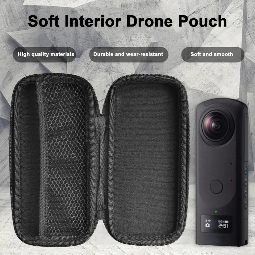Action Camera Case for RICOH THETA Z1 360 Degrees Camera Case Portable EVA Hard Shell Camera Storage Case Protective Bag