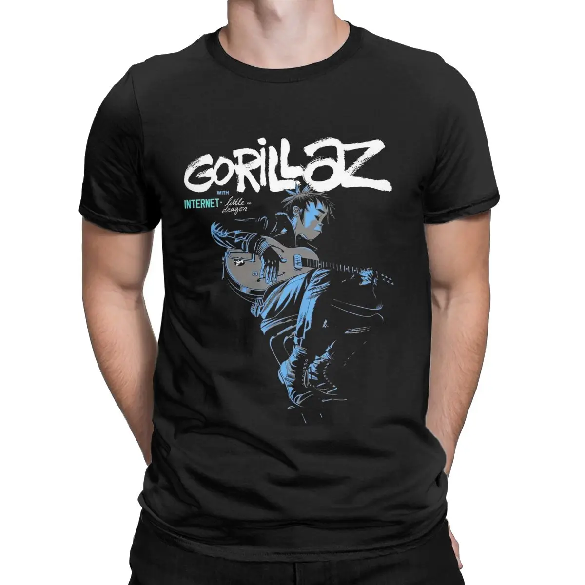 Gorillaz Band Virtual Band 2d Noodle Russel Hip Hop Song Uk Tour Galaxy Gorillaz t shirt  Cotton y2k clothes men Plus Size