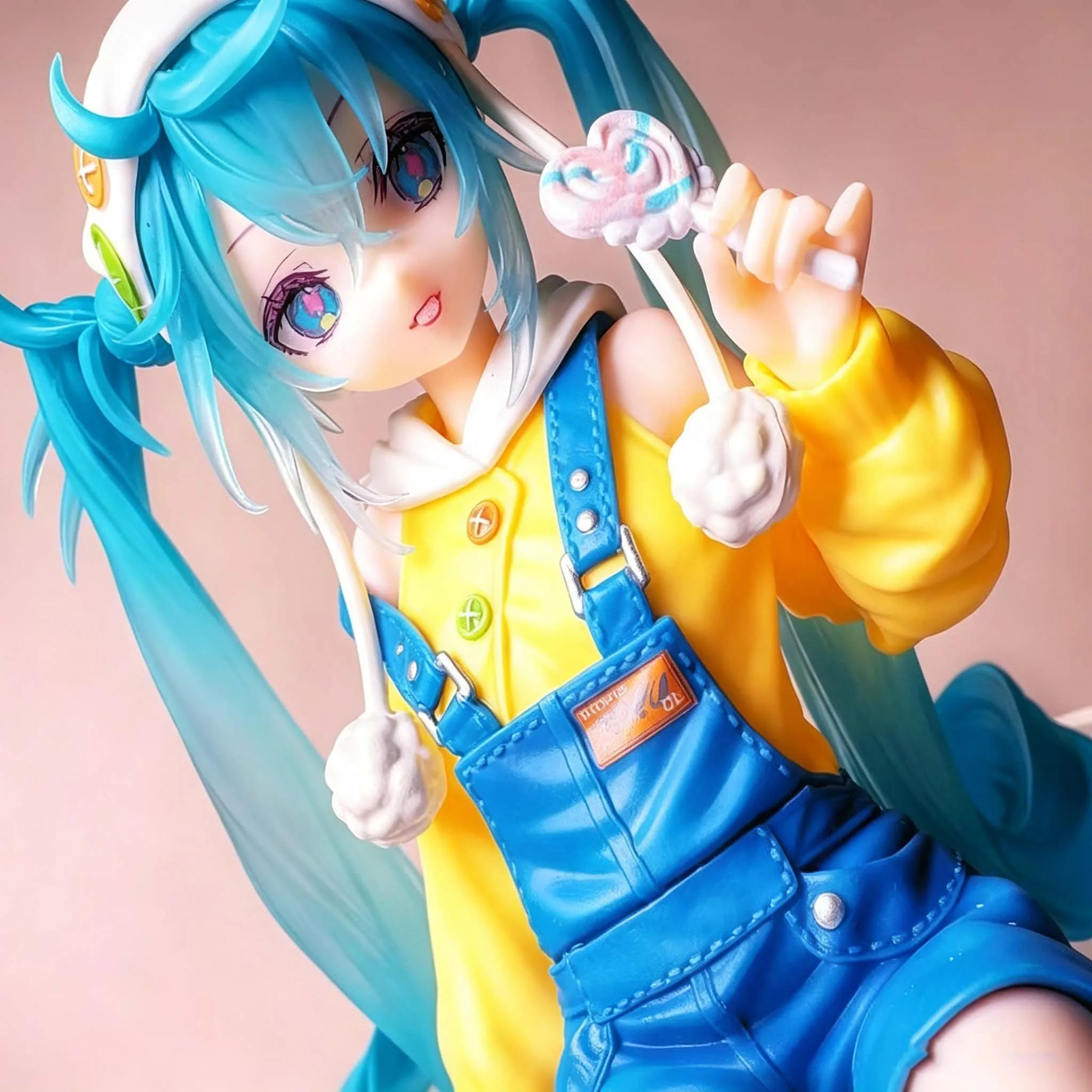 New Fashion Hatsune Miku Anime Figure Rabbit Ear Pajamas Lollipop Hatsune Miku Action Figures Kawaii Girl Collection Model Toys view 5