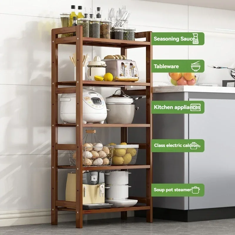 Kitchen Shelf, Floor Standing Multi-Layer Product Collection, Household Pot Seasoning Shelf, Fruit and Vegetable Bowl and Dish