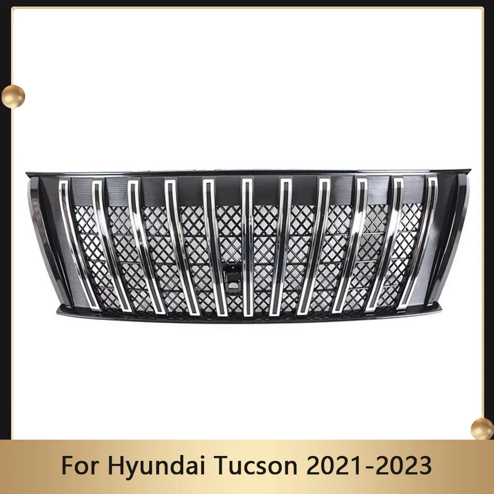 

Fit For Hyundai Tucson 2021 2022 2023 High Quality Refit Front Bumper Radiator Grille Racing Grill ABS Car styling Upper Grid