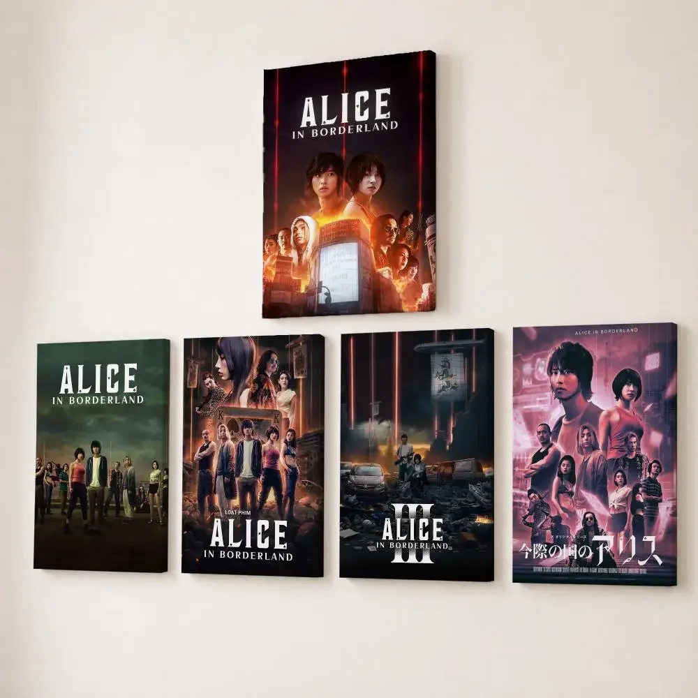 Hot TV Alice In Borderland Painting Calligraphy HD Canvas Wall Art With Inner Frame Gallery Wrapped Ready To Hang Home Decor