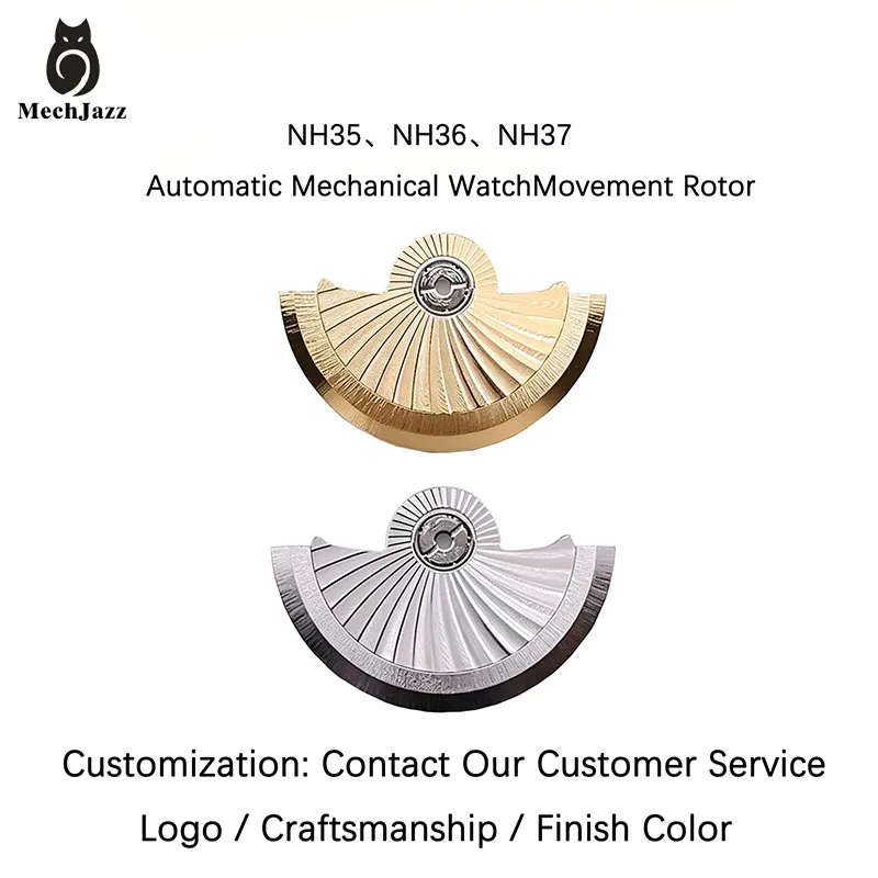 Windmill Pattern Oscillating Weight Rotor Fits NH35 Movements Sunray Engraved Automatic Watch Rotor Modification & Repair Parts