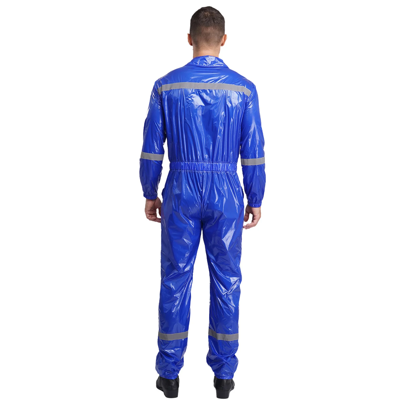بدلة قفز رجالي مقاومة للماء خفيفة الوزن عاكسة بأكمام طويلة وسحاب أمامي ملابس عمل رش الطلاء ملابس العمل