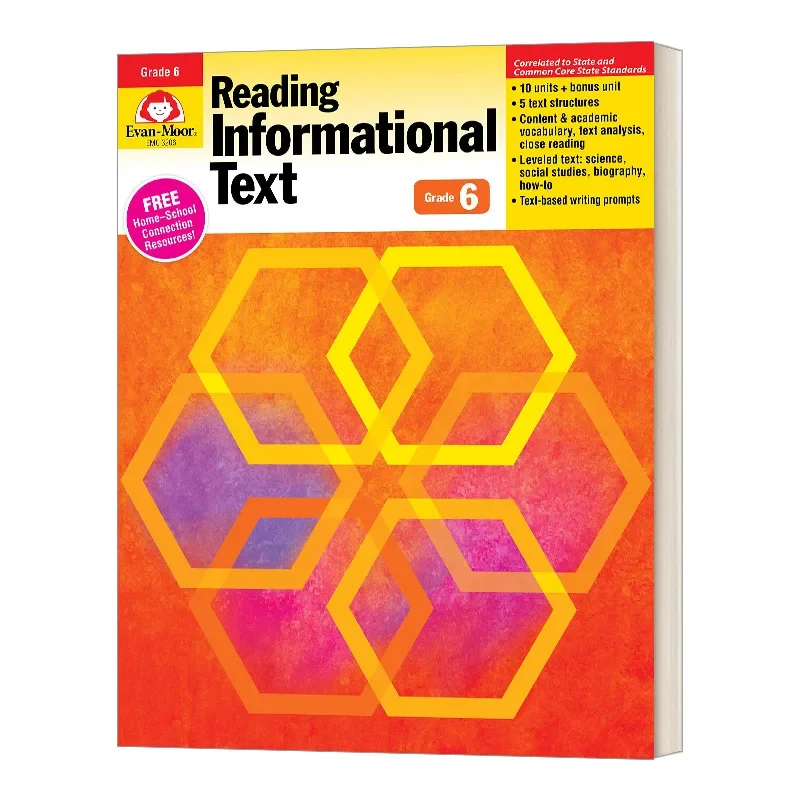 Evan-Moor Reading Informational Text, Grade 6 Workbook,aged 9 10 11 12, English book 9781613689943